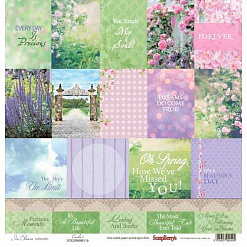 Бумага "Цветущий сад. Карточки", на английском (ScrapBerry's)