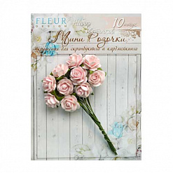 Букет мини-розочек "Нежно-розовые", 10 шт (Fleur-design)