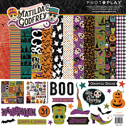 Набор бумаги 30х30 см с наклейками "Matilda&Godfrey", 12 листов (Photo Play)