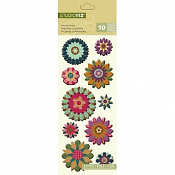 Набор мягких наклеек 6,5х15 см "Объемные цветы" (K&Company)
