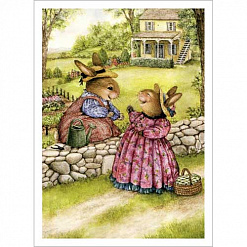 Тканевая карточка "Кроличья семья. Добрые соседи" (ScrapMania)