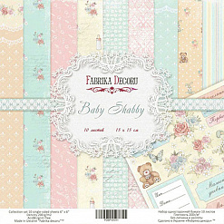 Набор бумаги 15х15 см "Baby Shabby", 10 листов (Фабрика Декору)