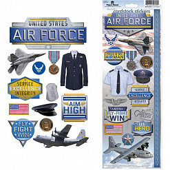 Набор бумаги 30х30 см с наклейками "Army. Air force", 8 листов (Paper House)
