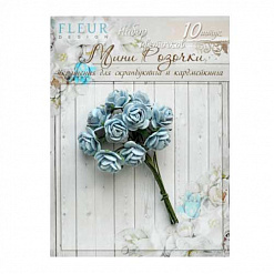Букет мини-розочек "Нежно-голубые", 10 шт (Fleur-design)