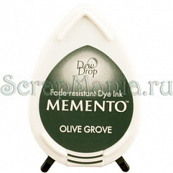 Подушечка чернильная водорастворимая "капля" Memento, размер 32х50мм, цвет оливковая роща (Tsukineko)