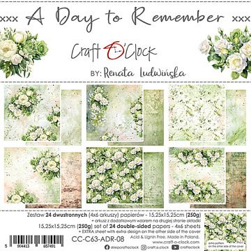 Набор бумаги 15х15 см "A day to remember", 24 листа (CraftO'clock)