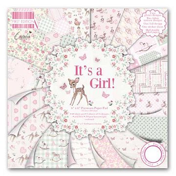 Набор бумаги 15х15 см ""It's a girl!", 64 листа (First Edition)
