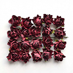 Набор бумажных роз с открытым бутоном "Венди. Спелая слива", 20 шт (Mr.Painter)