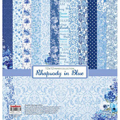 Набор бумаги 30х30 см "Rhapsody in Blue. Ноктюрн в голубых тонах", 8 листов (ScrapBerry's)