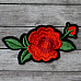 Термонаклейка с вышивкой "Красный цветок с бутоном"