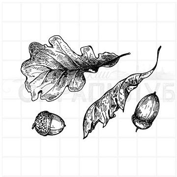 Штамп "Дубовые листья", 3,4х5,7 см (Скрапклуб)