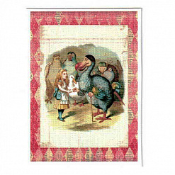 Тканевая карточка "Алиса и птицы. В красной рамке" (SV)