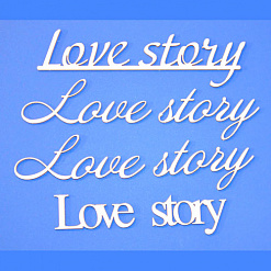 Набор украшений из чипборда - надписи "Love story" (Просвет)