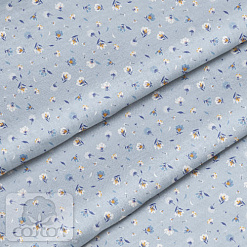 Отрез ткани 39х50 см "Луговые цветы на голубом" (Cotton)