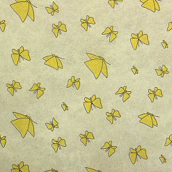 Отрез тонкого фетра 1,2 мм, 100х50 см с рисунком "Бабочки", желтый