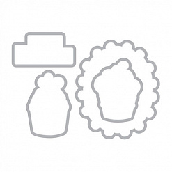 Набор форм-трафаретов для вырубки со штампами "Праздничные кексы" (Sizzix)