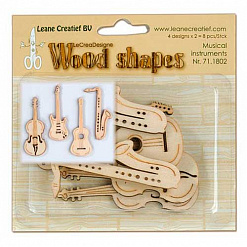 Набор деревянных украшений "Музыкальные инструменты" (Leane)