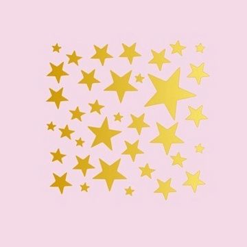 Термотрансферная наклейка "Звезды острые. Золотые глянцевые", 8х8 см (Scrapmama)