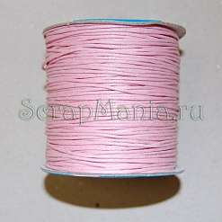 Шнур вощеный, диам. 1 мм, длина 1 м, розовый
