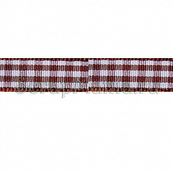 Лента тканевая "Клеточка коричневая", ширина 0,6 см, длина 90 см