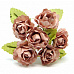 Букетик роз с листочками "Бежевый" (Рукоделие)