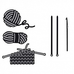 Набор ножей для вырубки и тиснения "Вязание" (Marianne design)