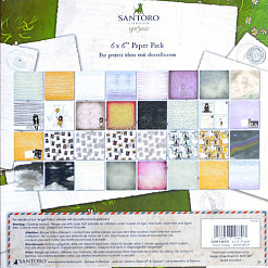 Набор бумаги 15х15 см "Santoro. Почтовые карточки", 32 листа (DoCrafts)