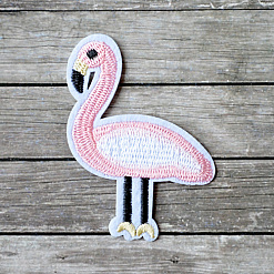 Термонаклейка с вышивкой "Птица. Фламинго"