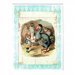 Тканевая карточка "Алиса и птицы. В голубой рамке" (SV)