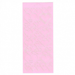 Контурные наклейки "Сердечки", цвет розовый (JEJE)