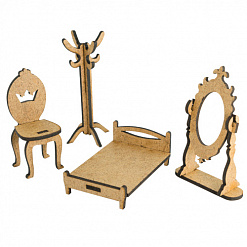 Набор деревянных украшений 3D "Спальня" (Фабрика Декору)