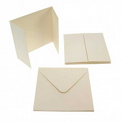 Набор заготовок для открыток 13,5х13,5 см "Калитка кремовая" с конвертами (DoCrafts)
