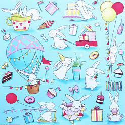 Бумага "Bunny birthday party. Зайцы. Картинки" (Фабрика Декору)