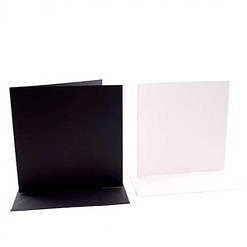 Набор заготовок для открыток 13,5х13,5 "Черные и белые" с конвертами (DoCrafts)