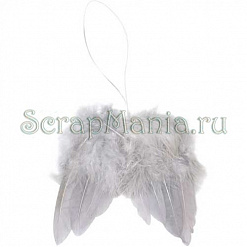 Ангельские крылья из перьев, 10 см, цвет серый (Rayher)