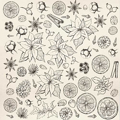 Бумага текстурированная "Botany winter. Раскраска" (Фабрика Декору)