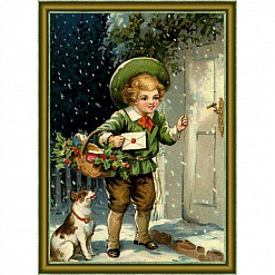 Тканевая карточка "В лучших традициях Рождества. Счастливая посылка" (ScrapMania)