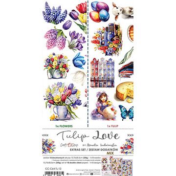 Набор бумаги 30х15 см "Tulip love. Mix", 18 листов (CraftO'clock)