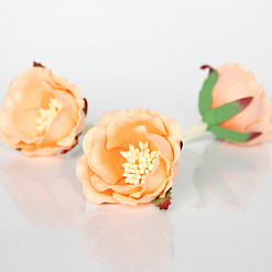 Цветок полиантовой розы "Персиковый двухтоновый", 1 шт (Craft)