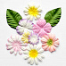 Набор цветочков с листочками "Рассвет" (ScrapBerry's)