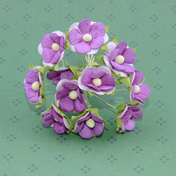 Букетик двухслойных цветочков "Свадебные, фиолетовые", 10 шт (Impresse)