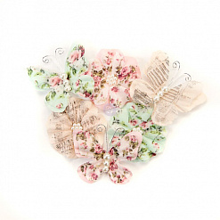Набор текстильных цветочков с бабочками "Misty Rose. Mabel" (Prima Marketing)