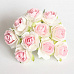 Букет кудрявых роз "Розовые с белым", 2 см, 10 шт (Craft)