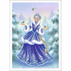 Тканевая карточка "Дед Мороз и Снегурочка. Зимняя красота" (ScrapMania)