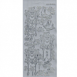 Контурные наклейки "Коньки", лист 10x24,5 см, цвет серебро