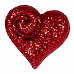 Пуговица пластиковая "Сердечко с глиттером", цвет красный (Gamma)