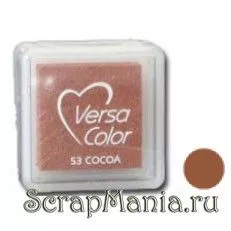 Подушечка чернильная пигментная Versacolor, размер 2,5х2,5 см, цвет какао