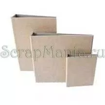 Обложка из плотного картона 20x20 см, коричневая, с прямым переплетом (Zutter)