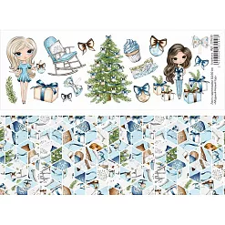 Лист с картинками 10х30 см "Модный Новый Год" (ScrapMania)