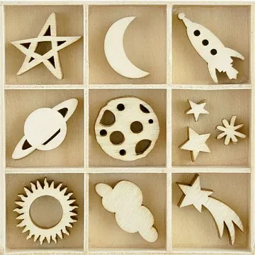 Набор деревянных украшений "Star & Moon" (Kaiser)